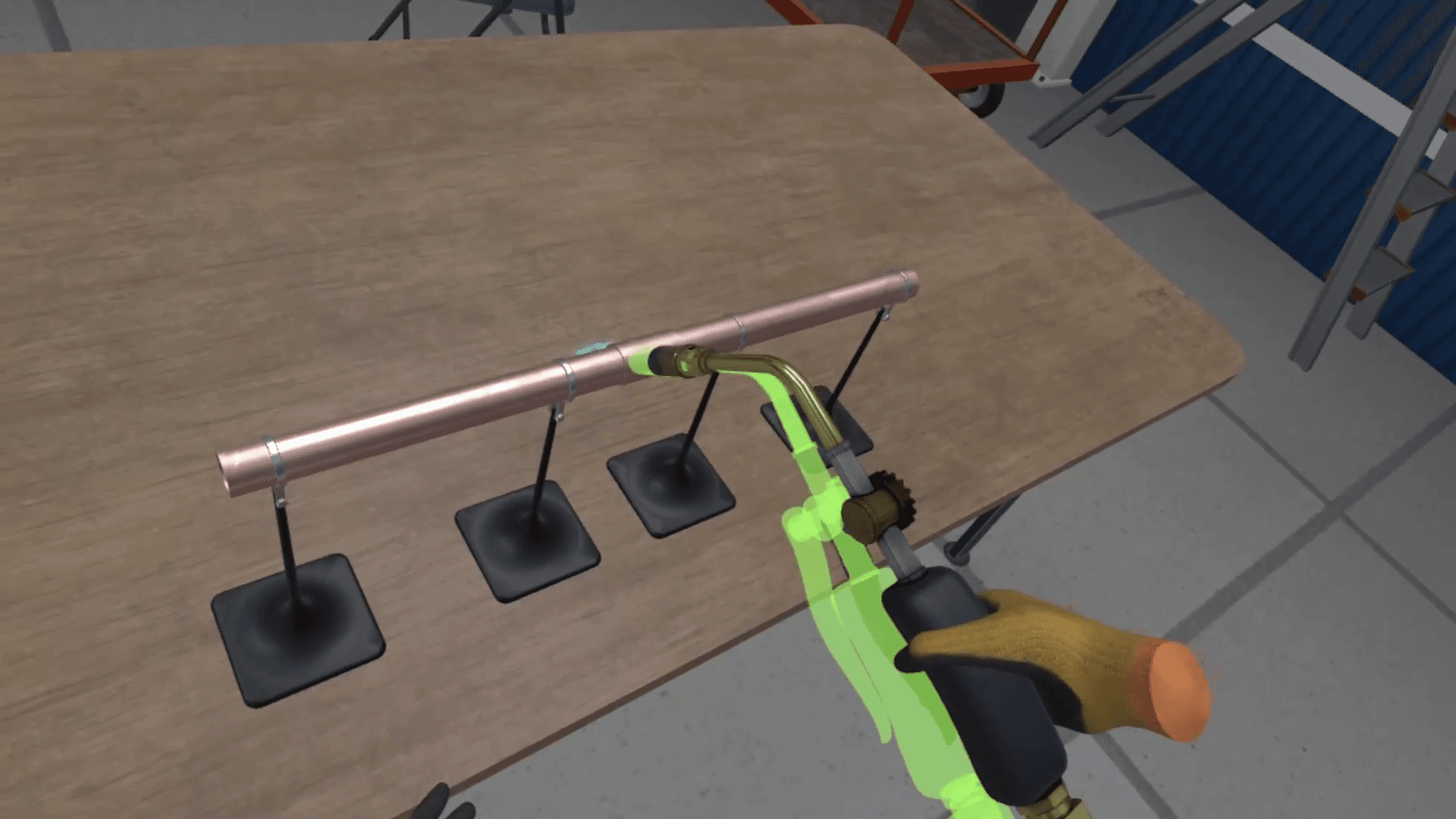 Hands-on VR training for skilled trades professionals in realistic worksite simulations