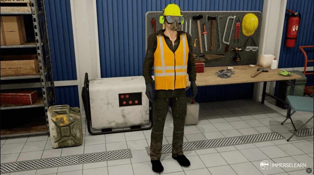 VR trade training simulation for solar, HVAC, plumbing, and electrical skill development.