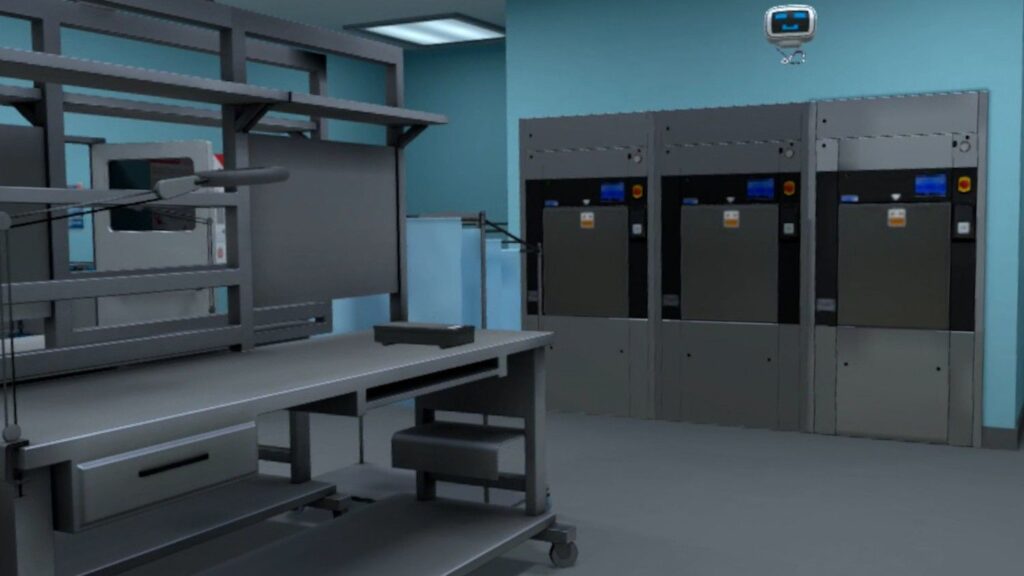 Step-by-step low temperature sterilization process practiced in immersive training