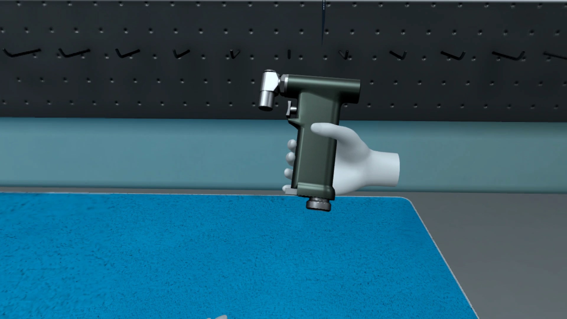 Close-up of powered surgical instruments used in orthopedic surgery for precise bone cutting and drilling