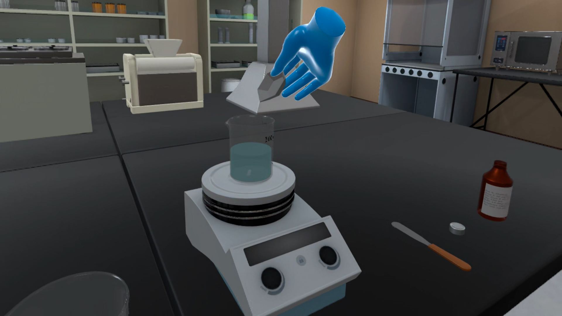 Simulation-based pharmacy compounding training showing hands-on practice for safe medication preparation