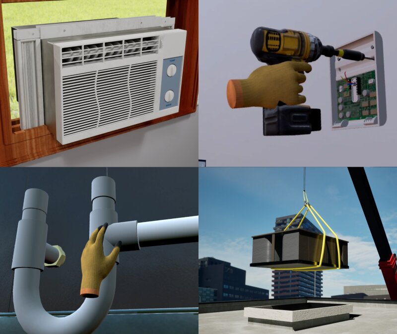 HVAC package unit installation training with RTU setup and commissioning practice