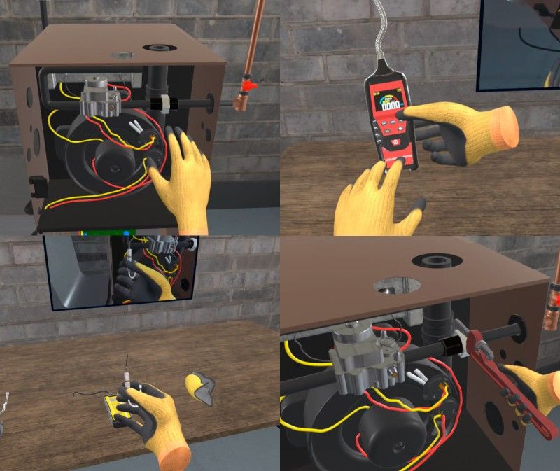 Technician performing gas furnace maintenance for HVAC safety and efficiency