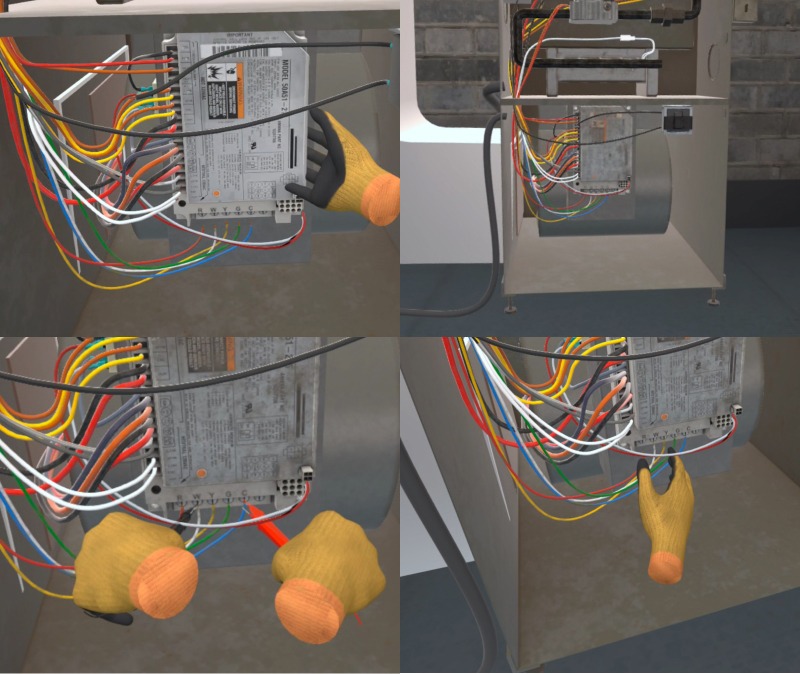 HVAC technician diagnosing and replacing a furnace control circuit board safely