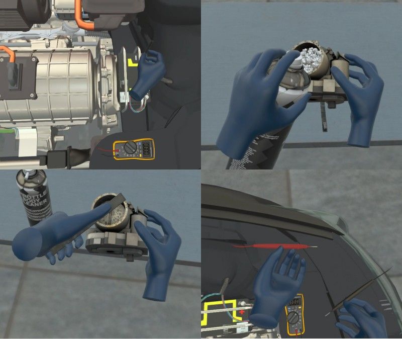 technician diagnosing bad throttle position sensor in hybrid vehicle using diagnostic scan tool