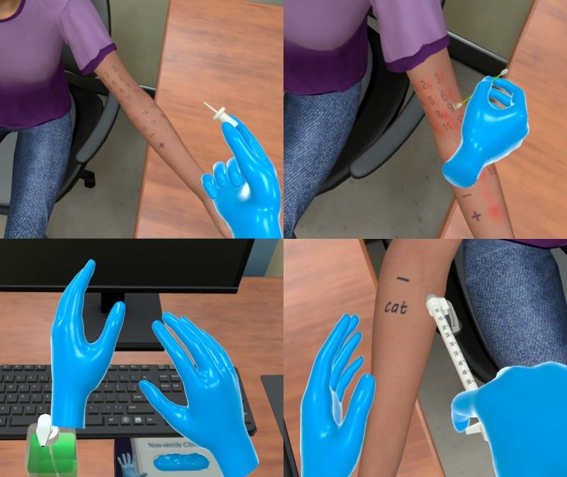 Medical assistant performing dermatology procedures training including skin assessment and clinical support