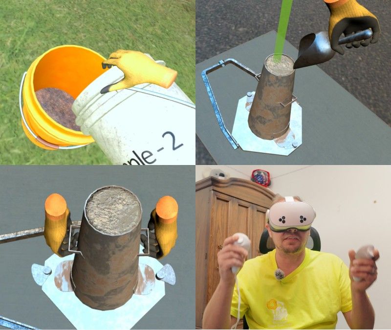 PV technician performing soil testing and site analysis for solar installation