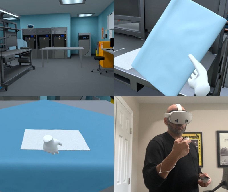 Image showing sterile flat wrapping procedures training in VR