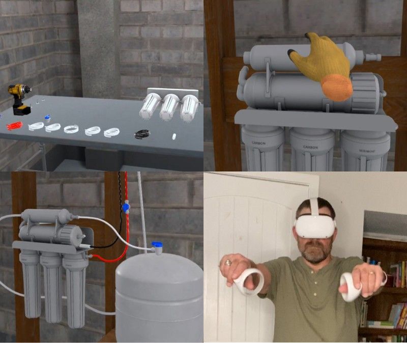 Image showing RO water purification system installation and plumbing connection procedures