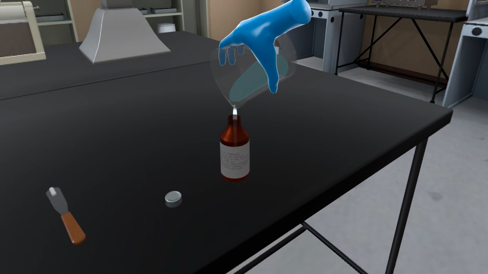 Pharmacy technician learners using immersive VR training for medication workflow practice