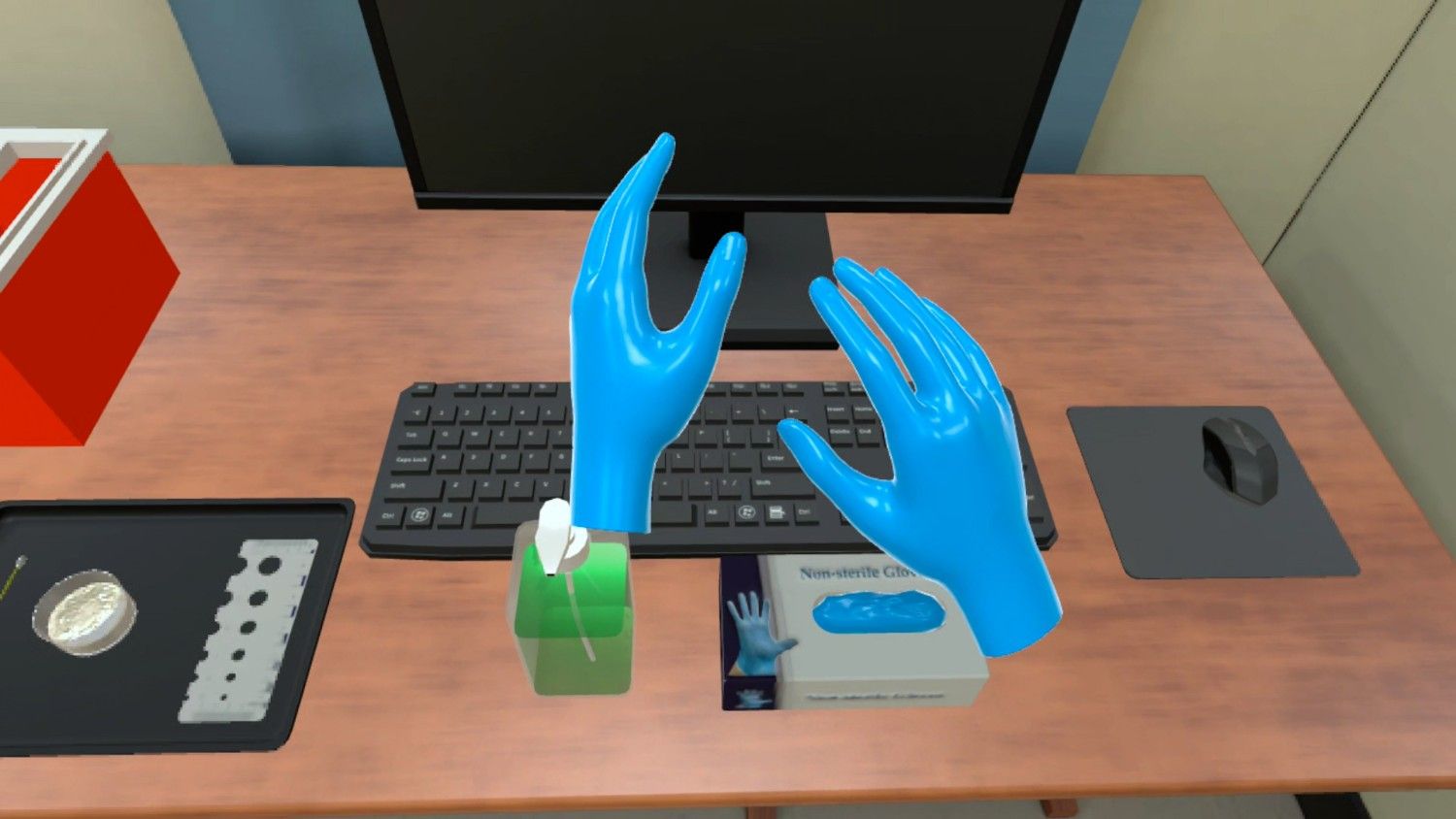 CMA students participating in immersive Virtual Reality healthcare classroom training