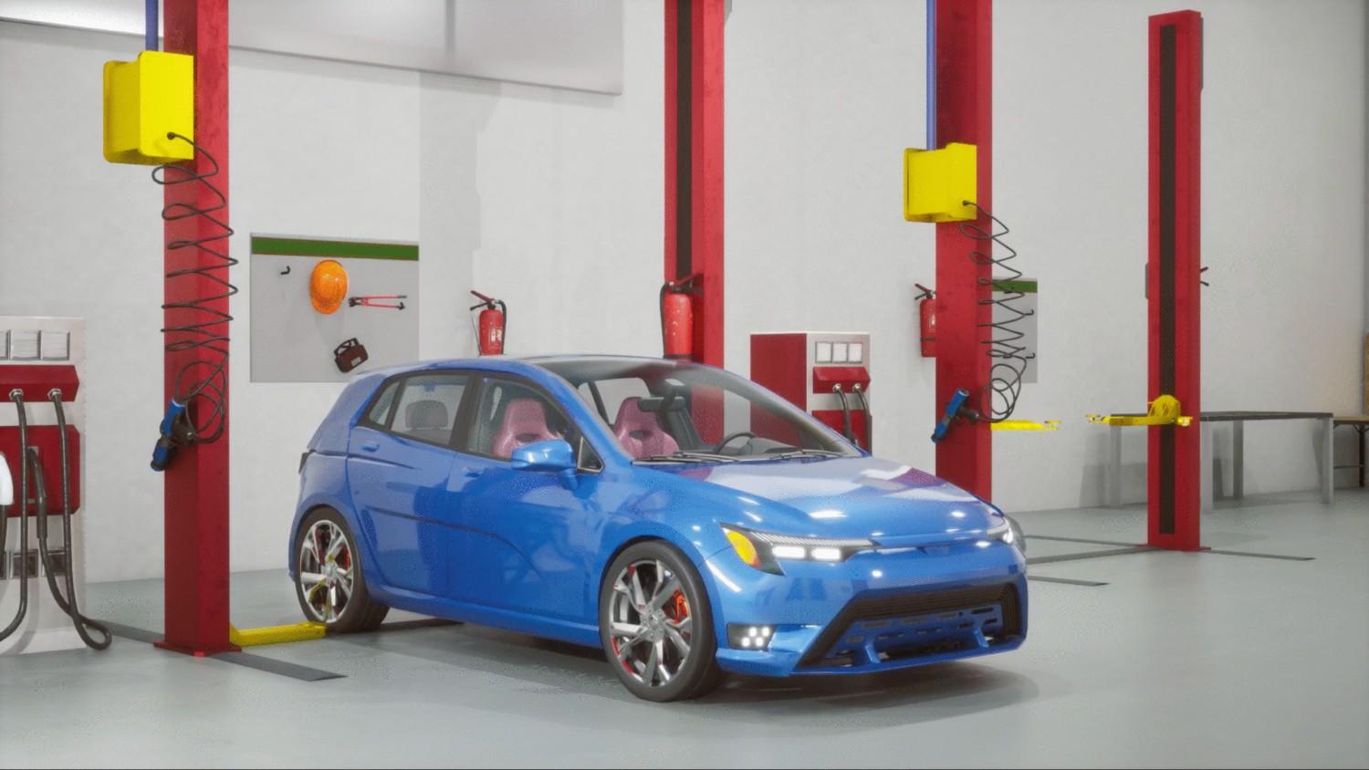 Image showing an EV technician performing diagnostics in a VR training simulation