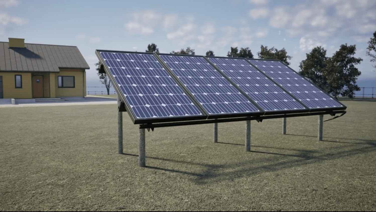 Student performing solar photovoltaic system installation
