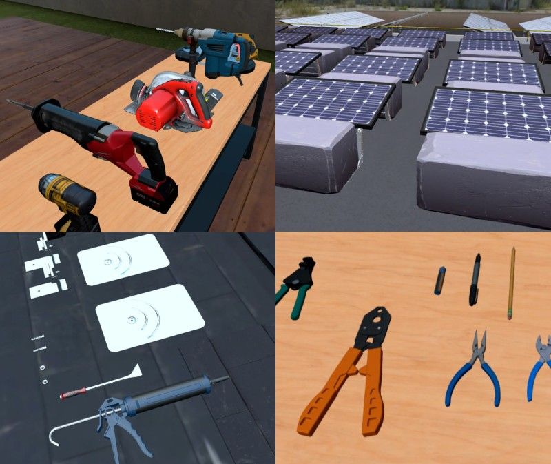 Technician installing PV racking system during solar mounting training
