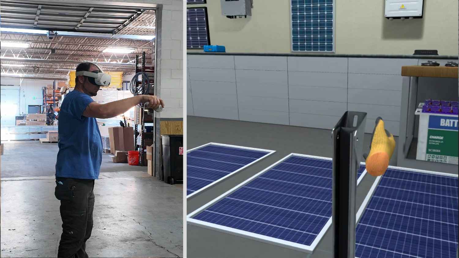 Solar technician working on photovoltaic system installation and maintenance
