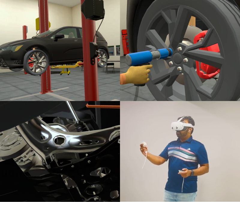 Technician performing hybrid electric vehicle battery inspection and resistance testing