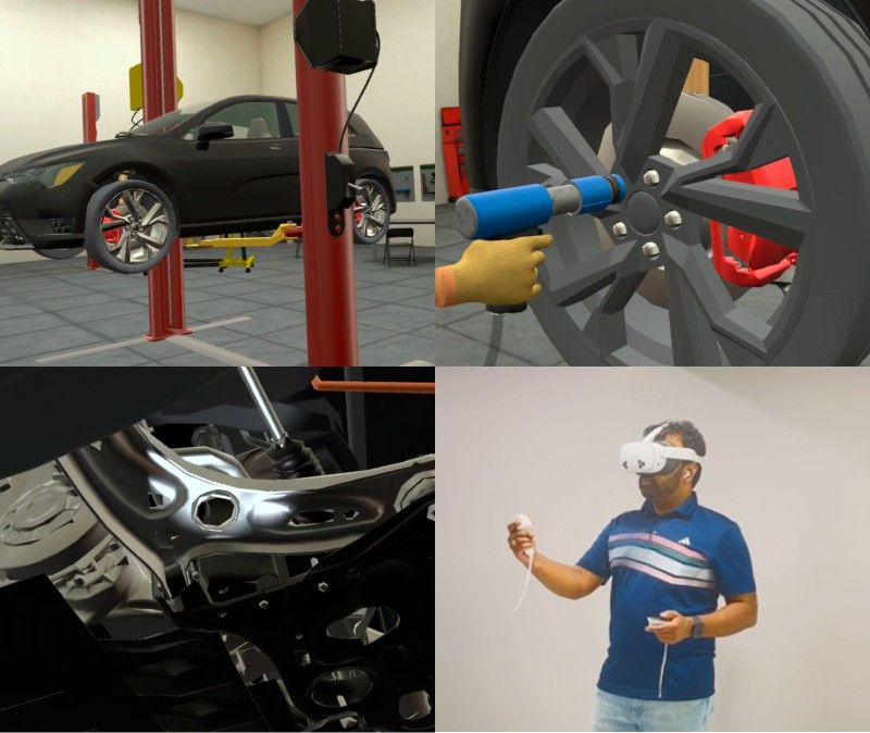 Technician performing advanced routine hybrid electric vehicle inspection