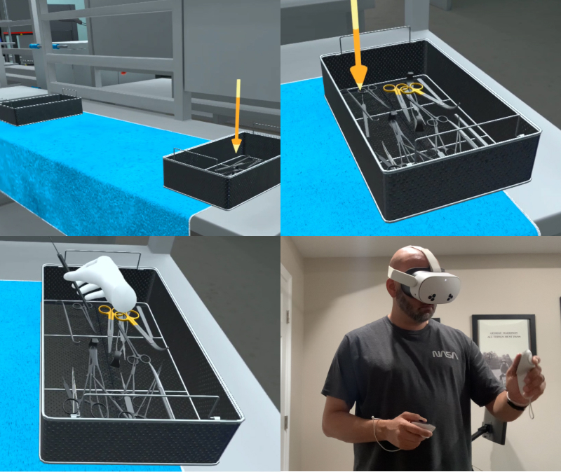 Sterile processing technician learning sterile item transport