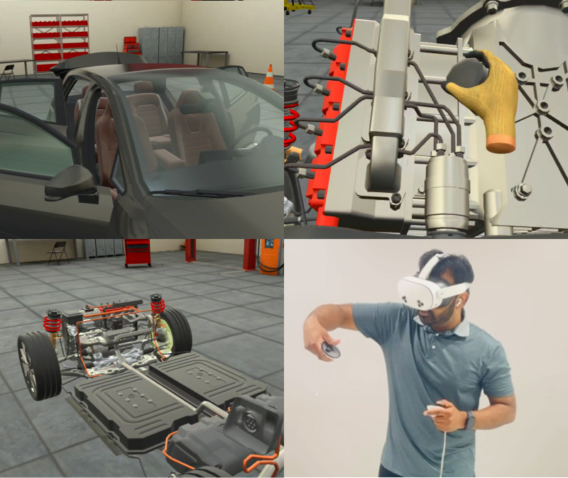 Technician performing advanced routine hybrid electric vehicle inspection