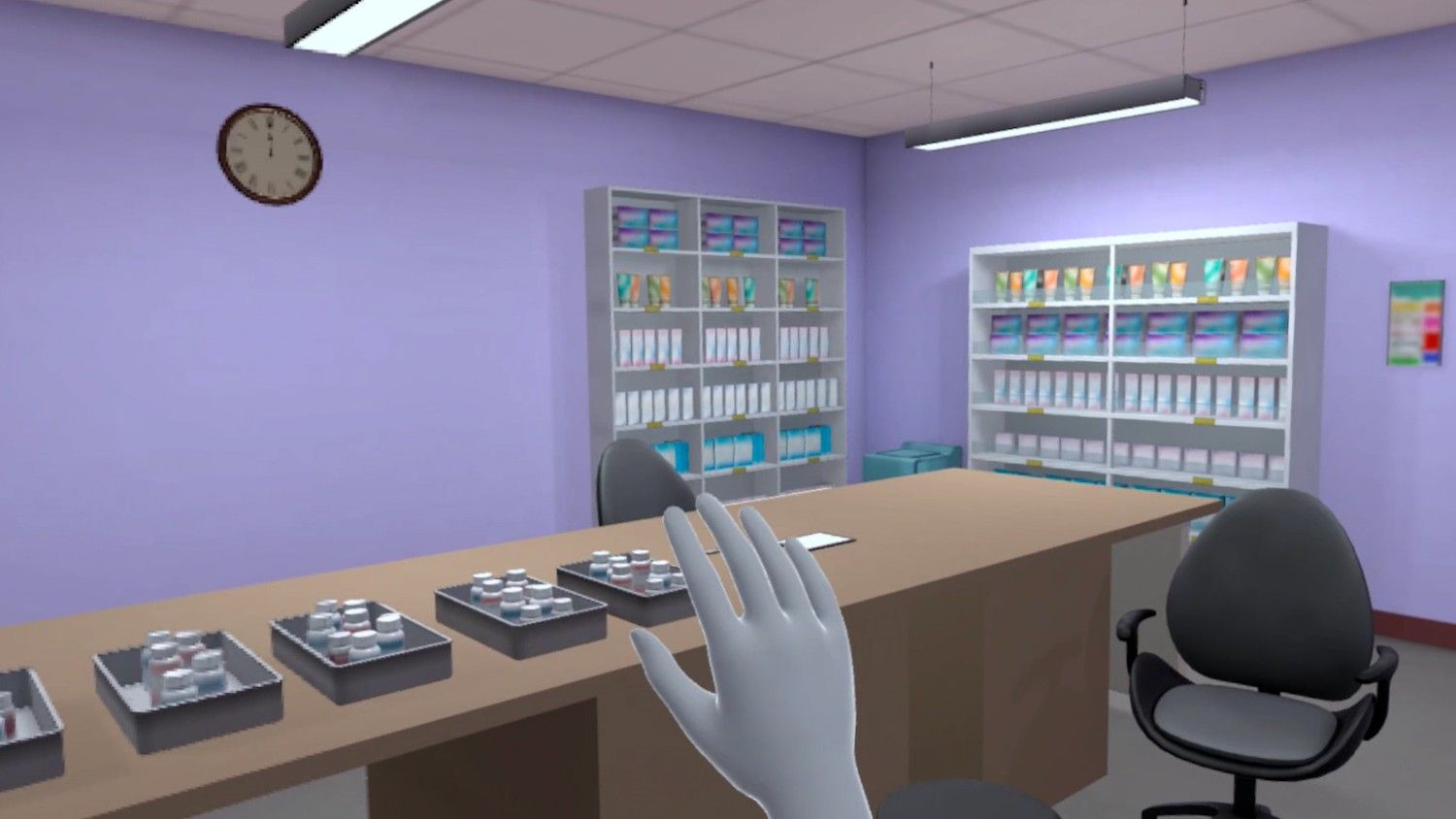 Pharmacy technician practicing medication safety procedures