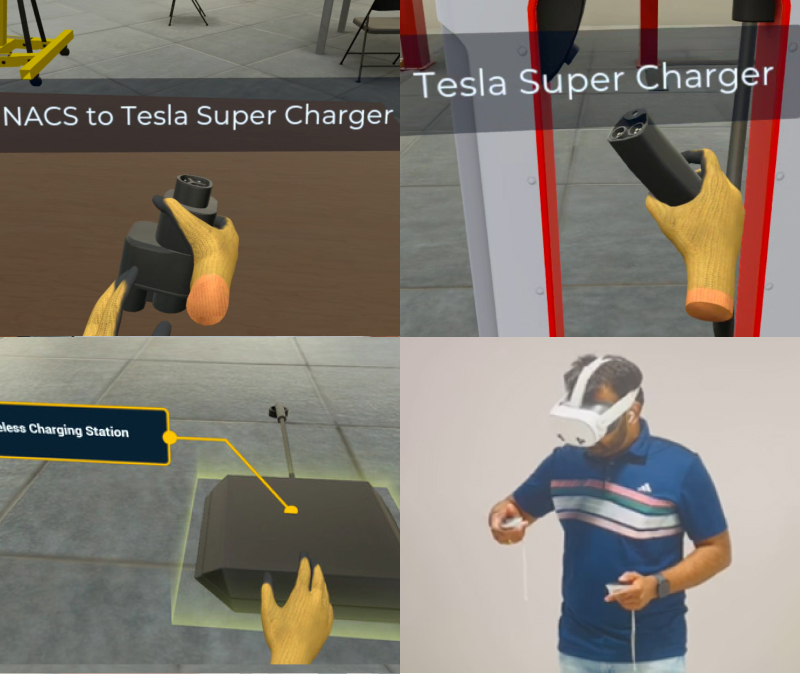 EV technician learning battery electric vehicle architecture and components