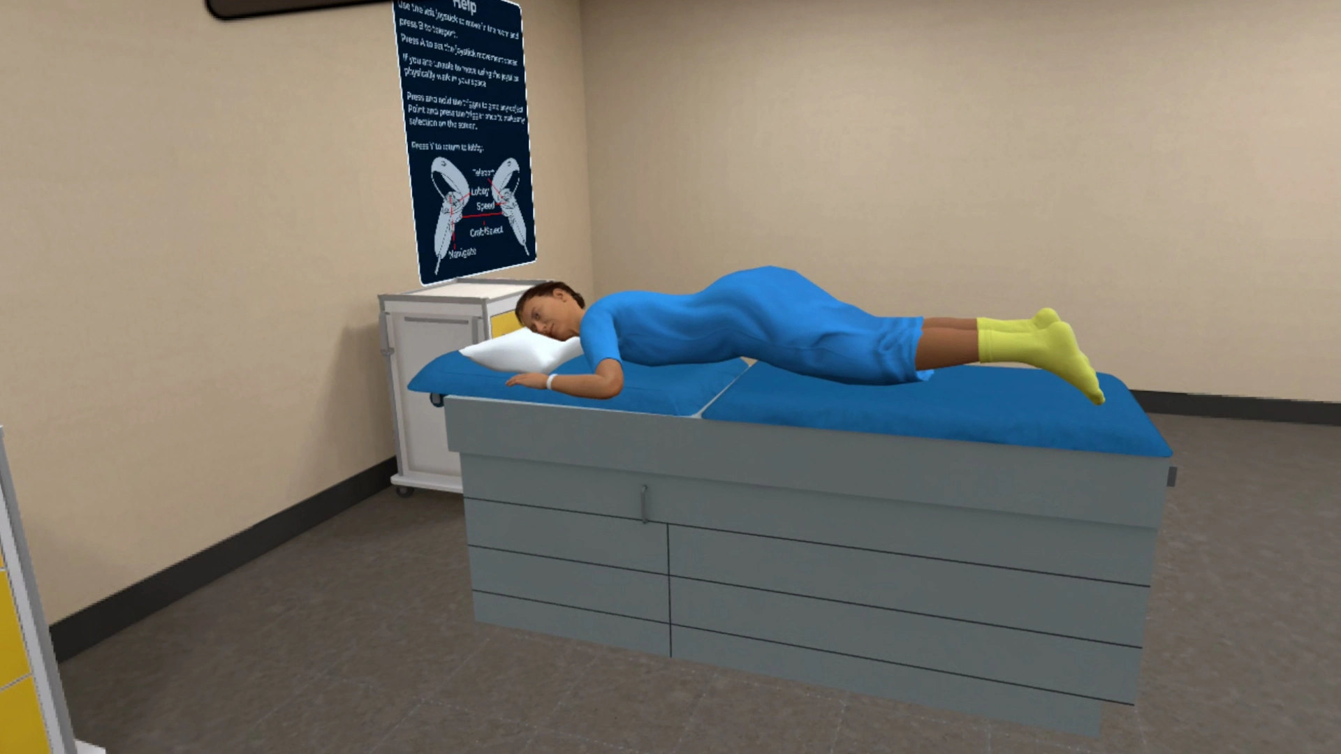 Clinical medical assistant practicing patient positioning skills