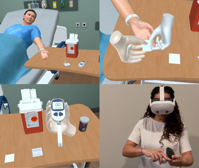 Nursing assistant practicing safe side positioning