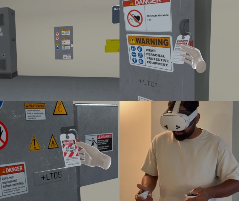Manufacturing associate performing a Lockout Tagout procedure